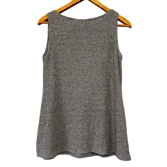 Chico’s Zenergy Gray Knit Sleeveless Tank Blouse Size 4/6 Textured Office Casual - Picture 2 of 6